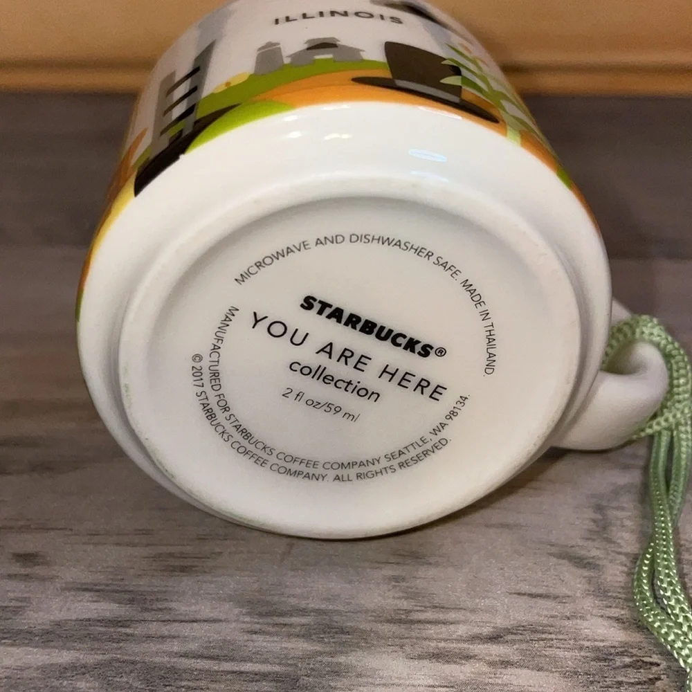 Starbucks you are here collection cup ornament Illinois coffee travel